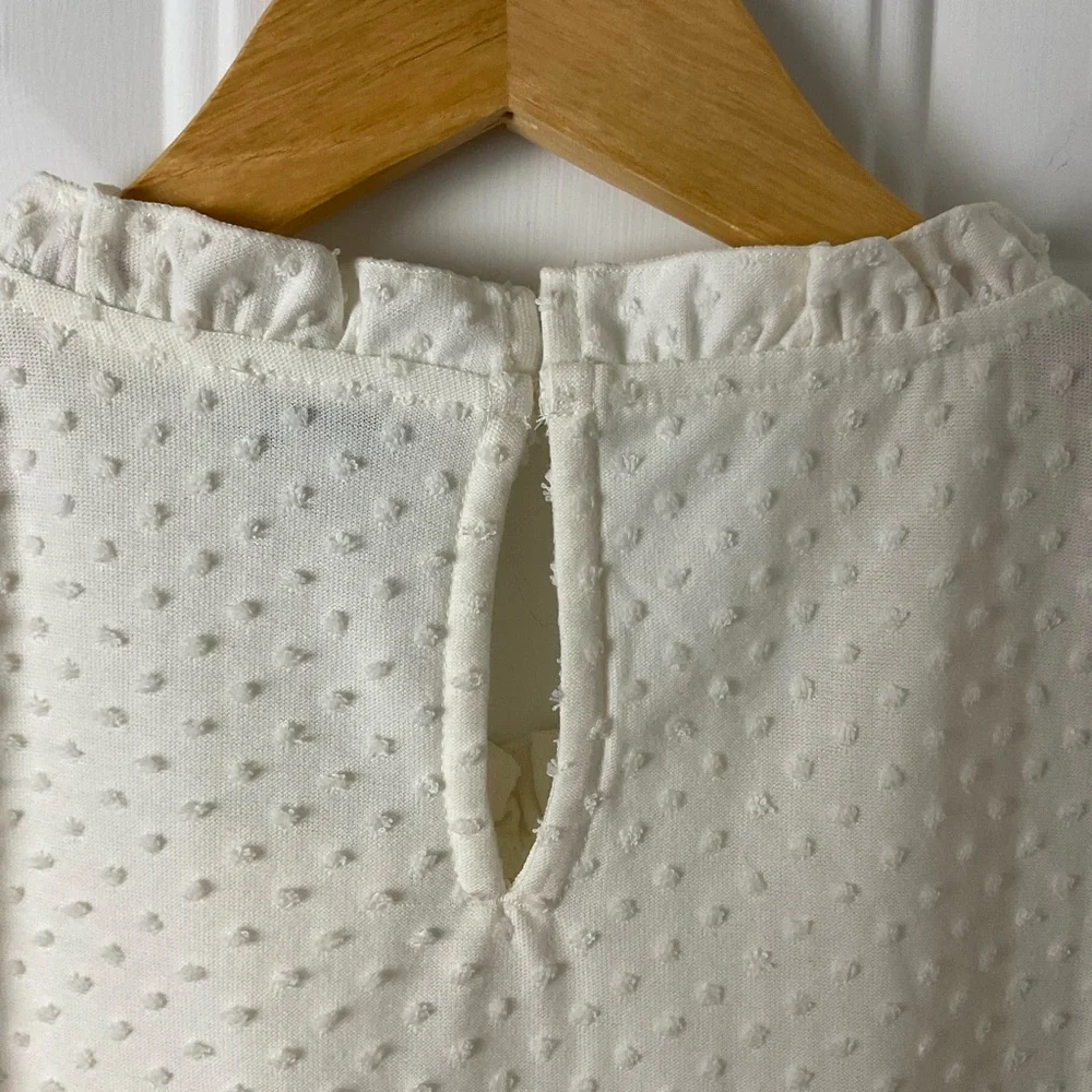 J. Crew Cream‎ Knit Babydoll Sleeveless Top Size Small
